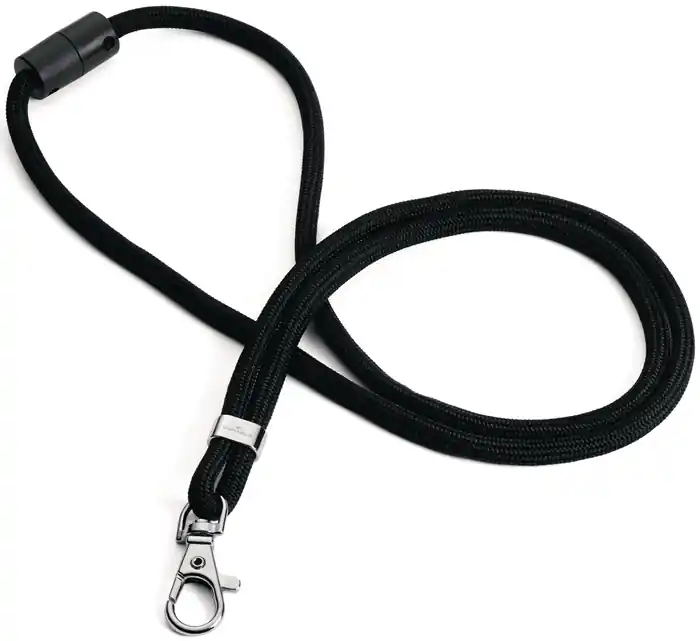 Rabatt Cliphalter JoJo rundgewebt m.Karab.Band-L.460mm schwarz DURABLE