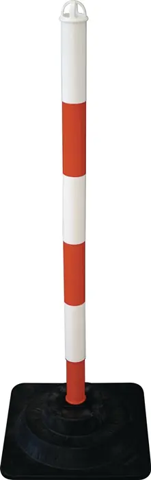 Preis Gesenkt Sperrpfosten PE/PVC rot/weiß D.40mm z.Aufstellen Pfostenkopf m.4 Kettenaufnahmen