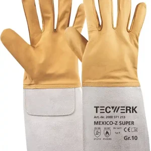 Schweißerhandschuhe Mexico Z Super Gr.10 gelb/grau EN 388/407/12477 10PA TW VE: 10 Paare Sonderaktion