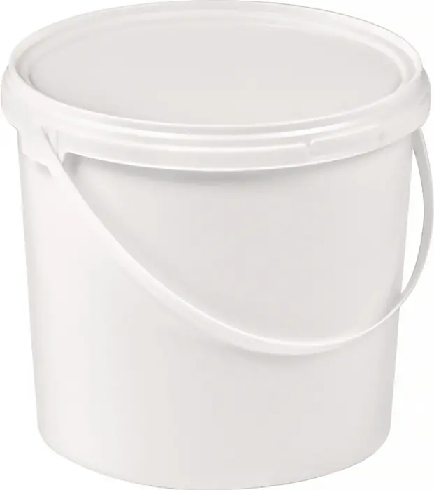 Eimer 5l PP weiß Bügelgr.u.Stülpdeckel D.225mm H.188mm Preisreduziert