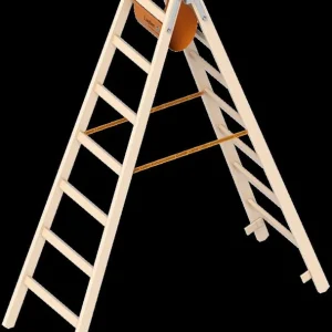 Abverkauf Layher Holzstehleiter 1038 beidseitig begehbar