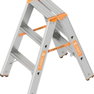 Layher Stufenstehleiter TOPIC 1043 Aluminiumleiter beidseitig begehbar Ausverkauf