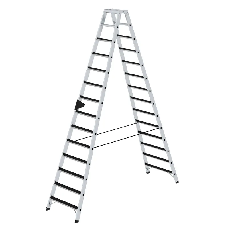 Markenprodukt MUNK Stufen-Stehleiter beidseitig begehbar mit Clip-Step