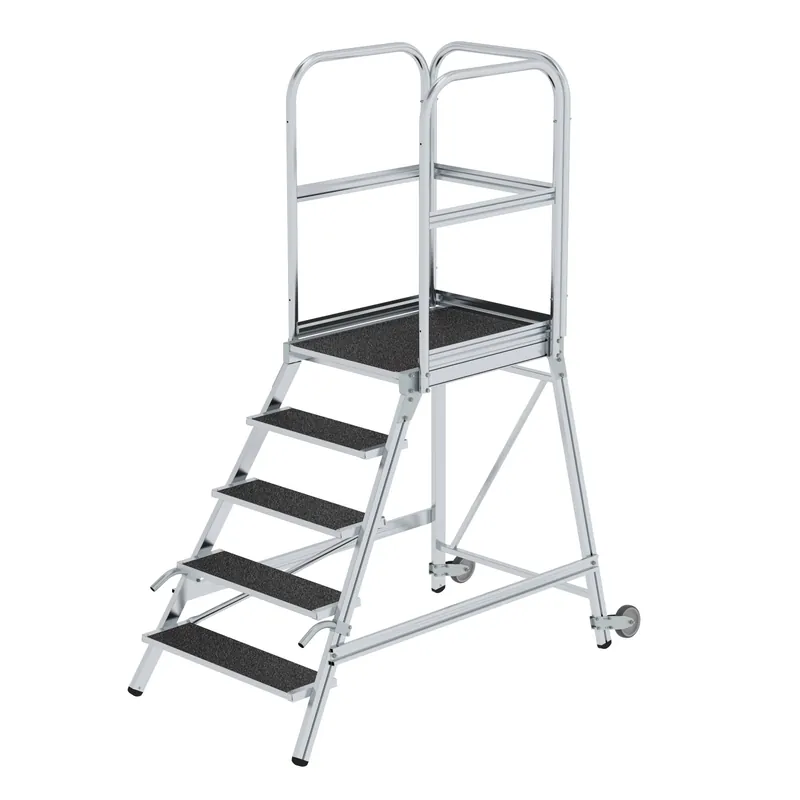 MUNK Podesttreppe einseitig begehbar mit Rollen und Griffen Mega-Angebot