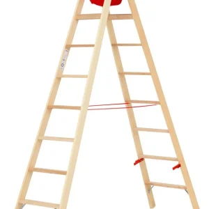 HYMER Holz-Stufenstehleiter 71499 - beidseitig begehbar Top-Seller