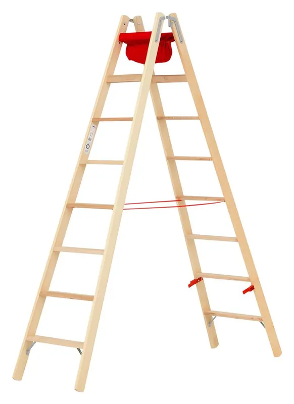 HYMER Holz-Stufenstehleiter 71499 - beidseitig begehbar Top-Seller