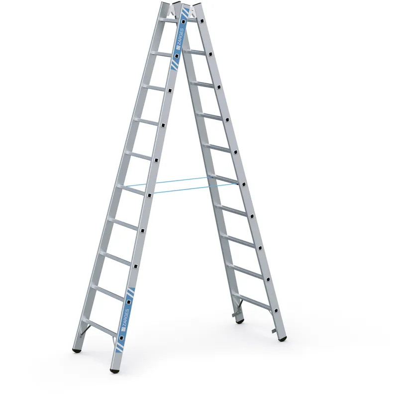 ZARGES Gebördelte Sprossen-Stehleiter Coni B - Aluminium natur Abverkauf