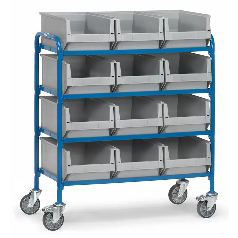fetra Beistellwagen pulverbeschichtet blau/RAL 5007 Neuheit
