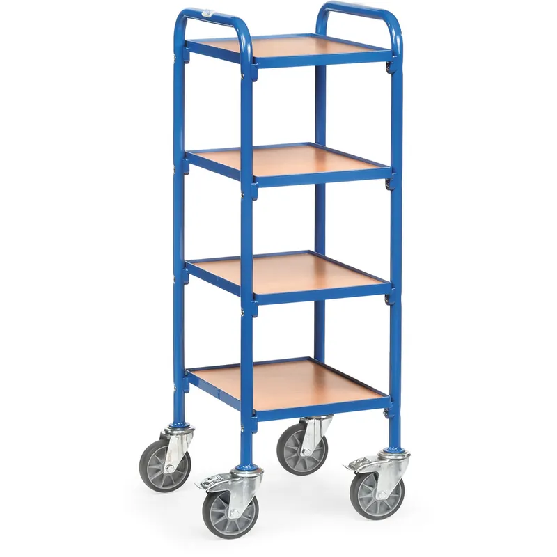 Geprüft fetra Beistellwagen pulverbeschichtet blau/RAL 5007 mit Böden Ladefläche 320 x 470 mm