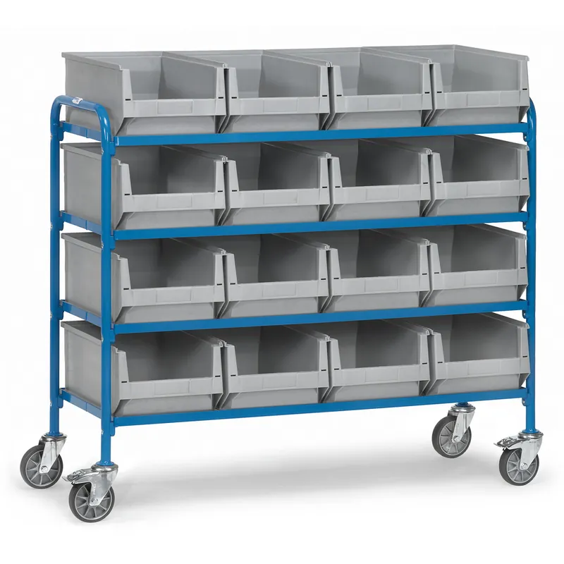 fetra Beistellwagen pulverbeschichtet blau/RAL 5007 Ausverkauf