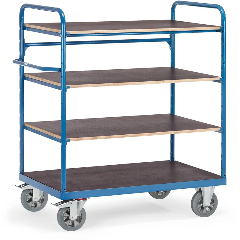 Neue Kollektion fetra Etagenwagen 4 Etagen pulverbeschichtet blau/RAL 5007