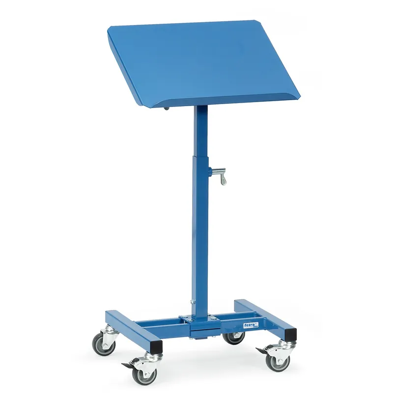 fetra Materialständer Ladefläche -L510xB410 mm verstellbare Höhe brillantblau RAL 5007 fahrbar Aktuell