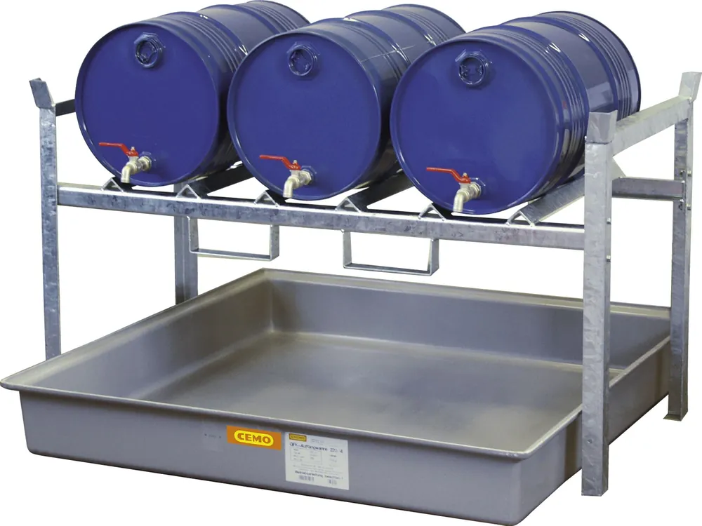 CEMO Fassregal Typ 800 mit GFK-Auffangwanne 220l Preis Gesenkt