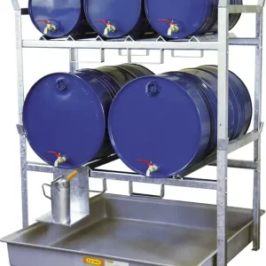 Abverkauf CEMO Fassregal Typ 800 mit GFK-Auffangwanne 220l