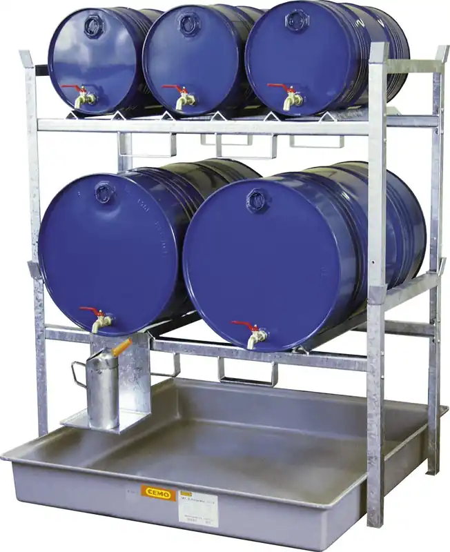Abverkauf CEMO Fassregal Typ 800 mit GFK-Auffangwanne 220l