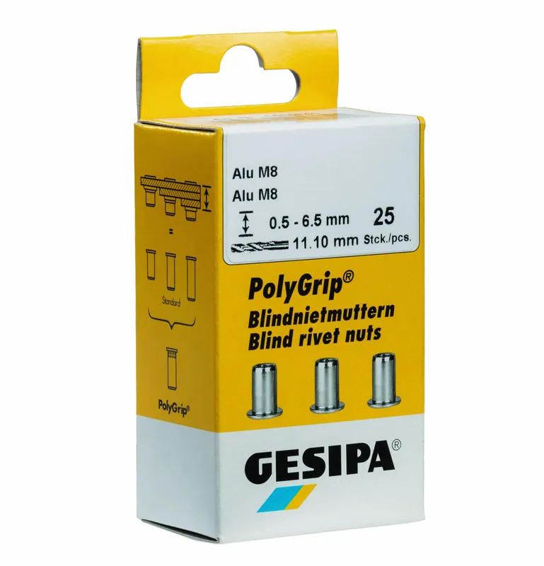 GESIPA PolyGrip Blindnietmuttern Mini-Pack Stahl Heißes Angebot