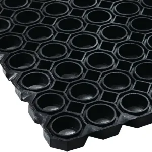 Gum.Wabenmatte B.1m L.1,5m D.22mm schwarz NR/SBR o.Gewebeeinlage Kracherpreis