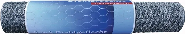 Maschendrahtgeflecht L.10 m,H.0,5m 6-eck Geflecht,verz.Maschw.25mm Abverkauf