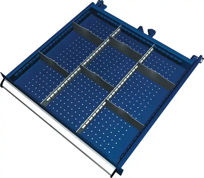 Schubladenunterteilungsmaterial Front-H.100-125mm 2 Längs-/6 Querteiler Zertifiziert