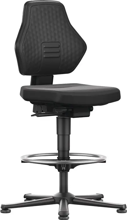 Arbeitsdrehstuhl Air Flow Bodengleiter+Fußring Supertec-Gewebe schwarz Sale