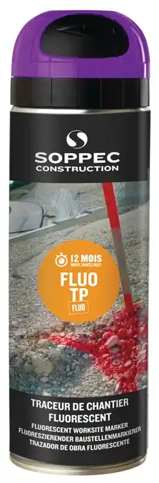 Baustellenmarkierspray FLUO TP neonviolett 500ml Spraydose SOPPEC VE: 12 Stück Saisonangebot