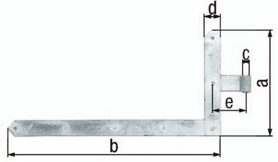 Torwinkelband 600x1000x60x120mm STA TZN li.unten 8mm GAH Aktuell