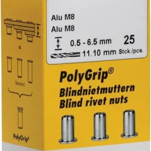 Blindnietmutter PolyGrip® Nietschaft dxl 11x20mm M8 VA A2 25 St.GESIPA Neuheit