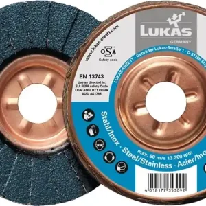 Billig Fächerscheibe SLTT ZK D.125mm K.40 fl.STA ZK LUKAS VE: 10 Stück