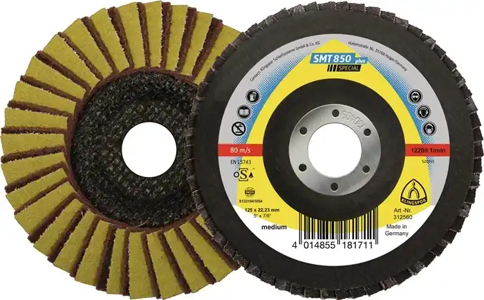 Schneller Versand Fächerscheibe SMT 850 Kombi D.125mm K.60 kon.INOX ZK KLINGSPOR VE: 5 Stück