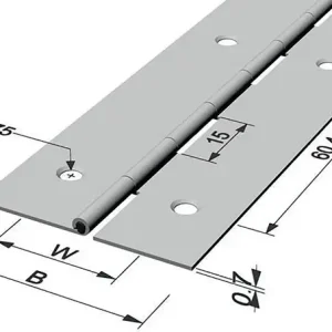 Stangenscharnier B.offen 32mm S.0,7mm 900mm Fe vern.PG Bestseller
