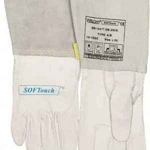 Markenprodukt Schweißerhandschuhe Gr.XXL (10,5) natur Kalbsnarben-/Rindspaltleder/Softt. 5 PA VE: 5 Paare