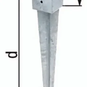 Nur Für Kurze Zeit Einschlag-Bodenhülse a91xb91xc150xd900mm STA roh TZN GAH