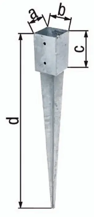 Nur Für Kurze Zeit Einschlag-Bodenhülse a91xb91xc150xd900mm STA roh TZN GAH