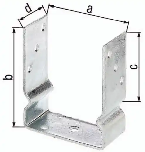 U-Pfostenträger ETA-10/0210 121x150x100x60mm TZN z.Aufschr.GAH Mega-Angebot
