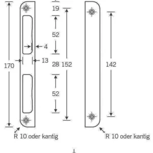 Winkelschließbl.STA silber Winkel B20xL170mm rd.T.8mm DIN L/R SSF Nur Für Kurze Zeit