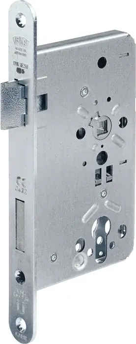 Feuerschutztürschloss B-1206 24/65/72/9mm DIN R 24mm rd silber BKS Super-Preis
