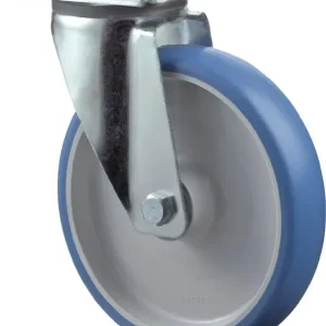 Lenkrolle D.100mm Trgf.120kg PU Platte L104xB80mm Farbe Rl.blau BS ROLLEN Zertifiziert