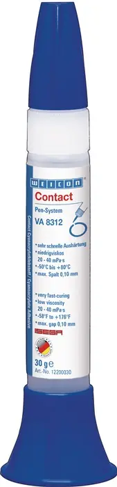 Zertifiziert Cyanacrylatklebstoff Contact VA 8312 30g ISEGA farblos Pen-System WEICON