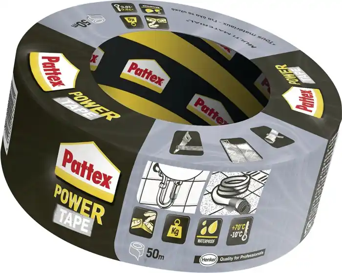 Solange Der Vorrat Reicht Gewebeband Power-Tape silber-grau L.50m B.50mm Rl.PATTEX