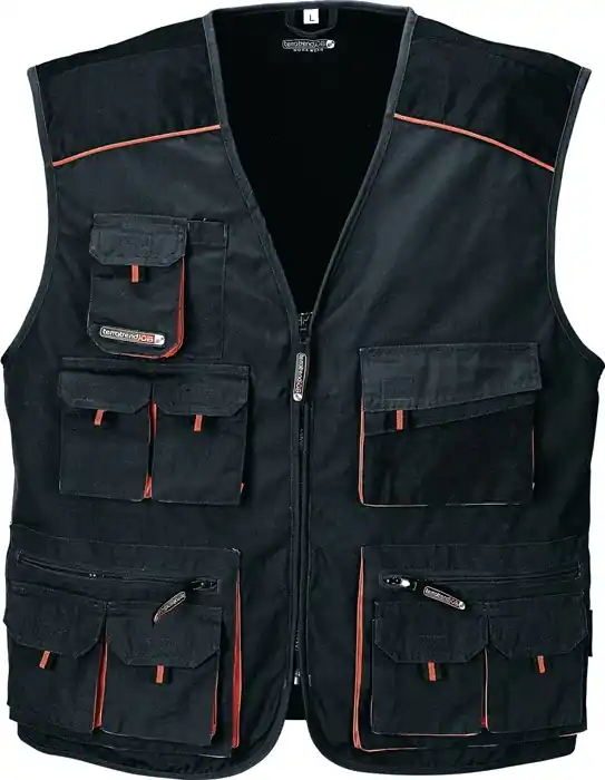 Weste Gr.48 dunkelgrau/schwarz/orange TERRATREND Abverkauf