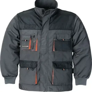 Neue Ware Herrenjacke Gr.52 dunkelgrau/schwarz/orange