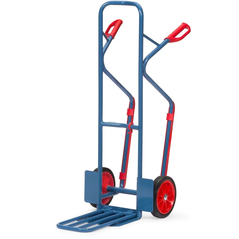 Preisreduziert fetra Paketkarre pulverbeschichtet blau/RAL 5007 Höhe 1300 mm