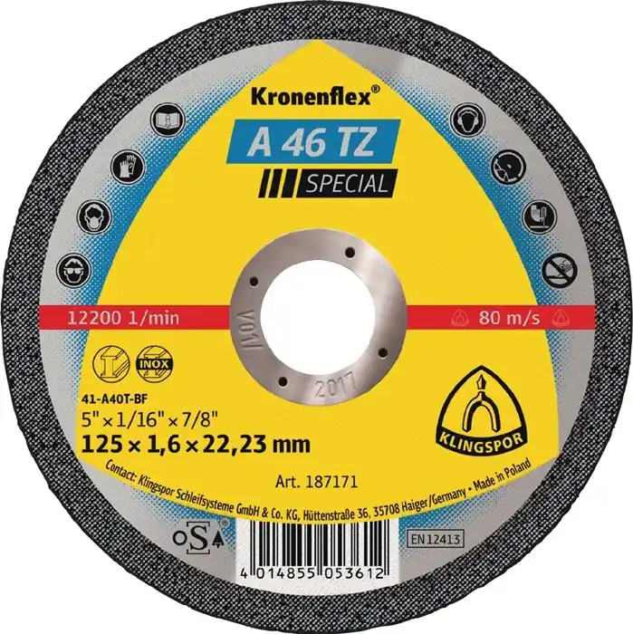 Schnäppchen Trennscheibe A 46 TZ Special D115x1,6mm ger.INOX Bohr.22,23mm KLINGSPOR VE: 25 Stück