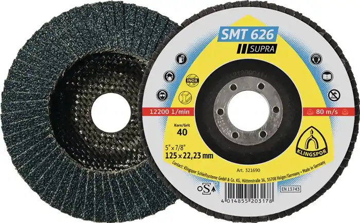 Fächerscheibe SMT 626 Supra D.125mm K.40 6Grad kon.INOX ZK VE: 10 Stück Direktkauf