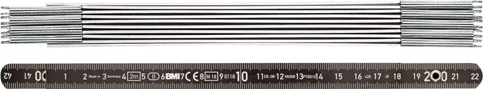 Preisreduziert Gliedermaßstab L.2m B.14mm mm/mm EG II Alu.schwarz BMI