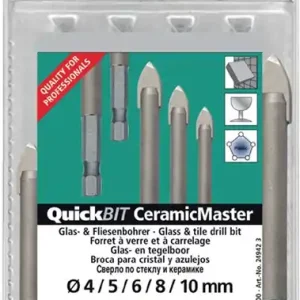 Ausverkauf Bohrersatz QuickBit® Ceramik Master 5-tlg.D.4,5,6,8,10mm Schaft 6 kant HELLER
