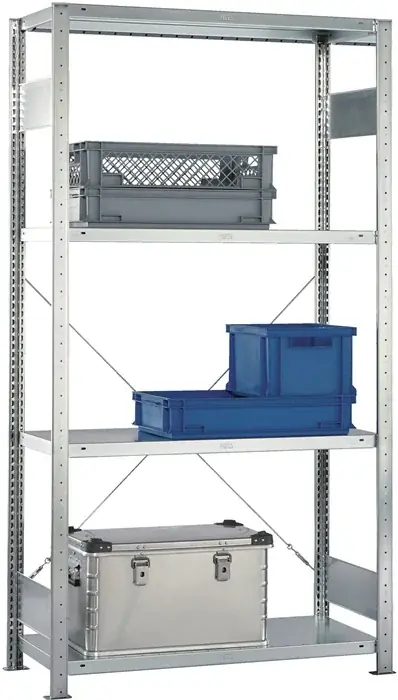 Nur Heute Steckregal H2000xB1000xT600mm Anbaurverz.1 Rahmen,4 Fbd.Trgf.150kg Feldl.1650kg
