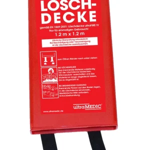 Löschdecke ultraFIRE IV aus Glasgewebe, 1200 x 1200mm, rot-weiß in Kunstoffbox Saisonangebot
