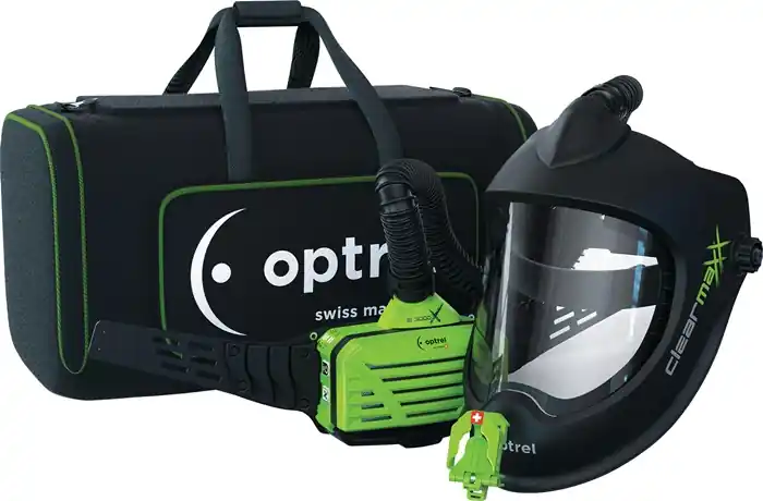 Schleifhelm Clearmaxx u.a.Gebläseatemschutz E3000X Scheibe:PC OPTREL Bestpreis