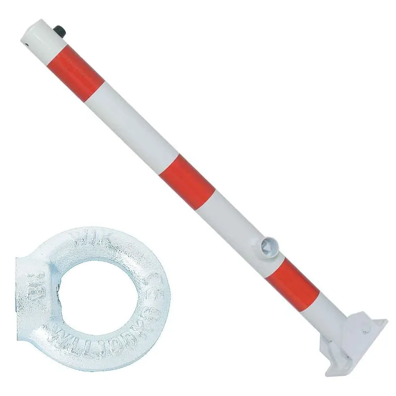 Abverkauf Absperrpfosten 60 mm, mit 0, 1 oder 2 Ösen, umlegbar, Dreikantverschluß, klappbar